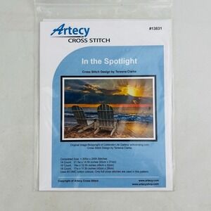 Artecy In The Spotlight Cross Stitch Chart Pattern‎ 13831 Beach Sunset Ocean